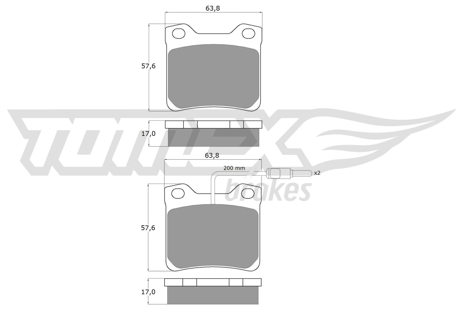 Sada brzdových platničiek kotúčovej brzdy TOMEX Brakes